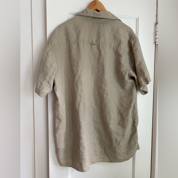 Linen Button Down Minimalist Button Down T-Shirt - Men’s XL Women’s XXL - Picture 2 of 3